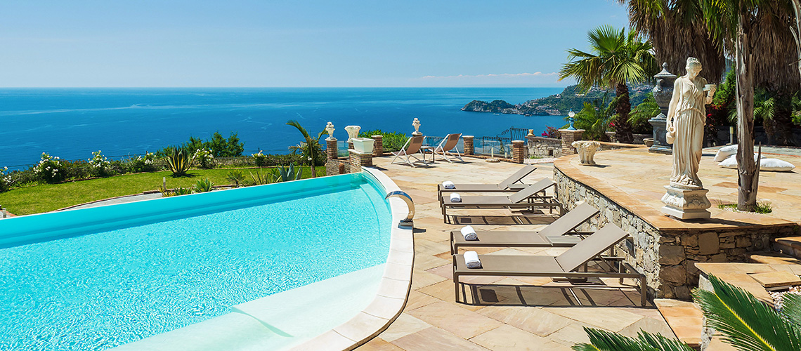 Buena Vista Luxusvilla mit Pool und Meerblick in Taormina Sizilien   - 5